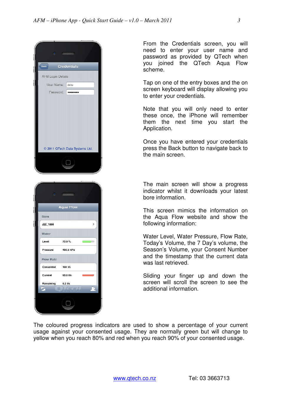 QTech Data Systems AFM iPhone App User Manual | Page 3 / 4
