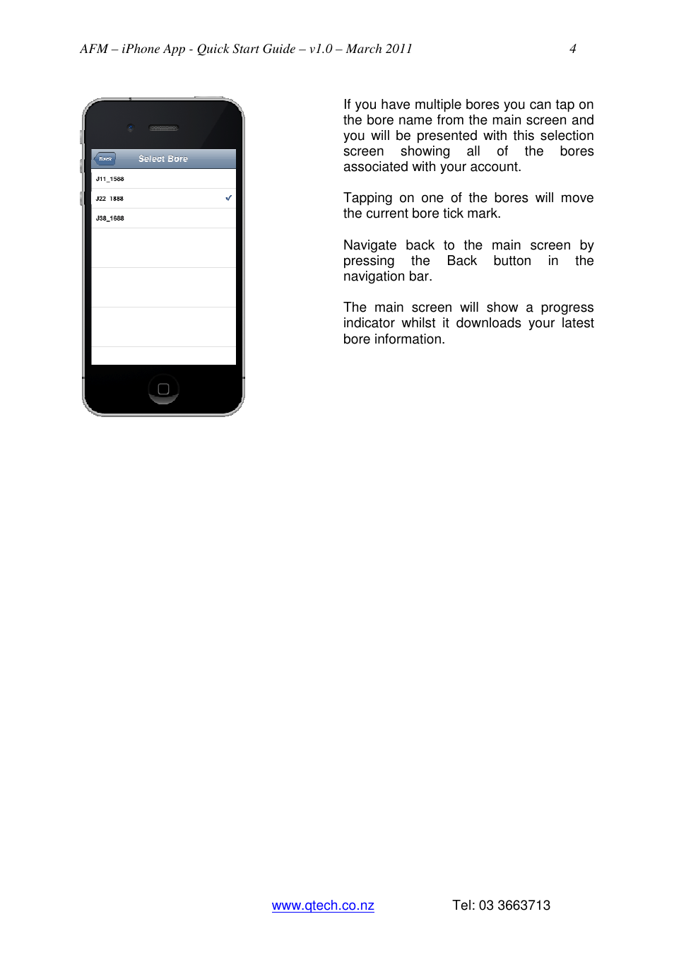QTech Data Systems AFM iPhone App User Manual | Page 4 / 4
