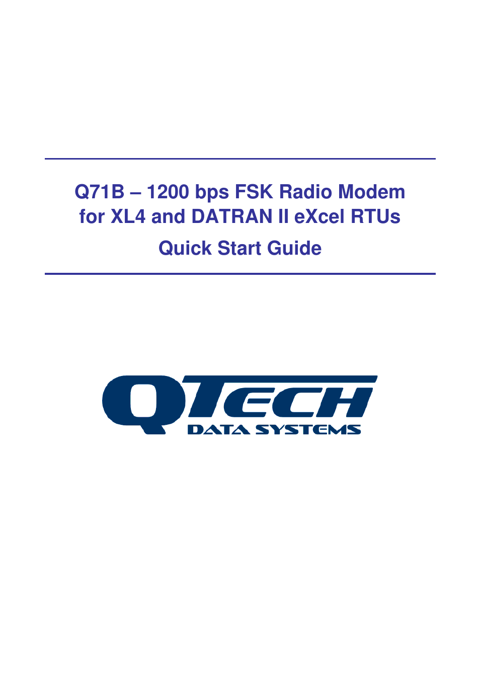 QTech Data Systems Q71 External 1200bps Modem User Manual | 4 pages