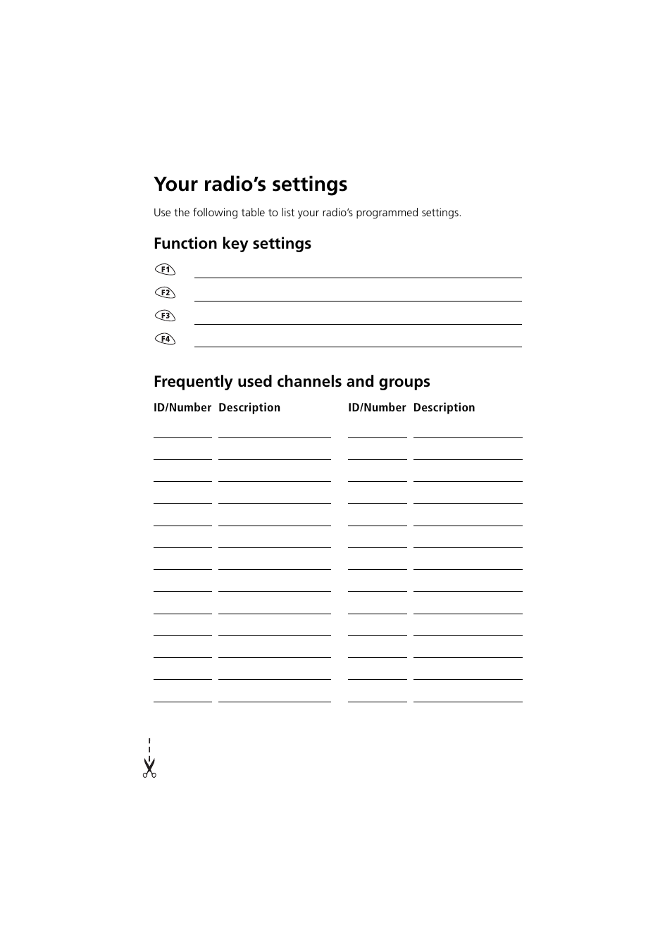 Your radio’s settings | QTech Data Systems Tait TM8000 Radio User Manual | Page 13 / 44