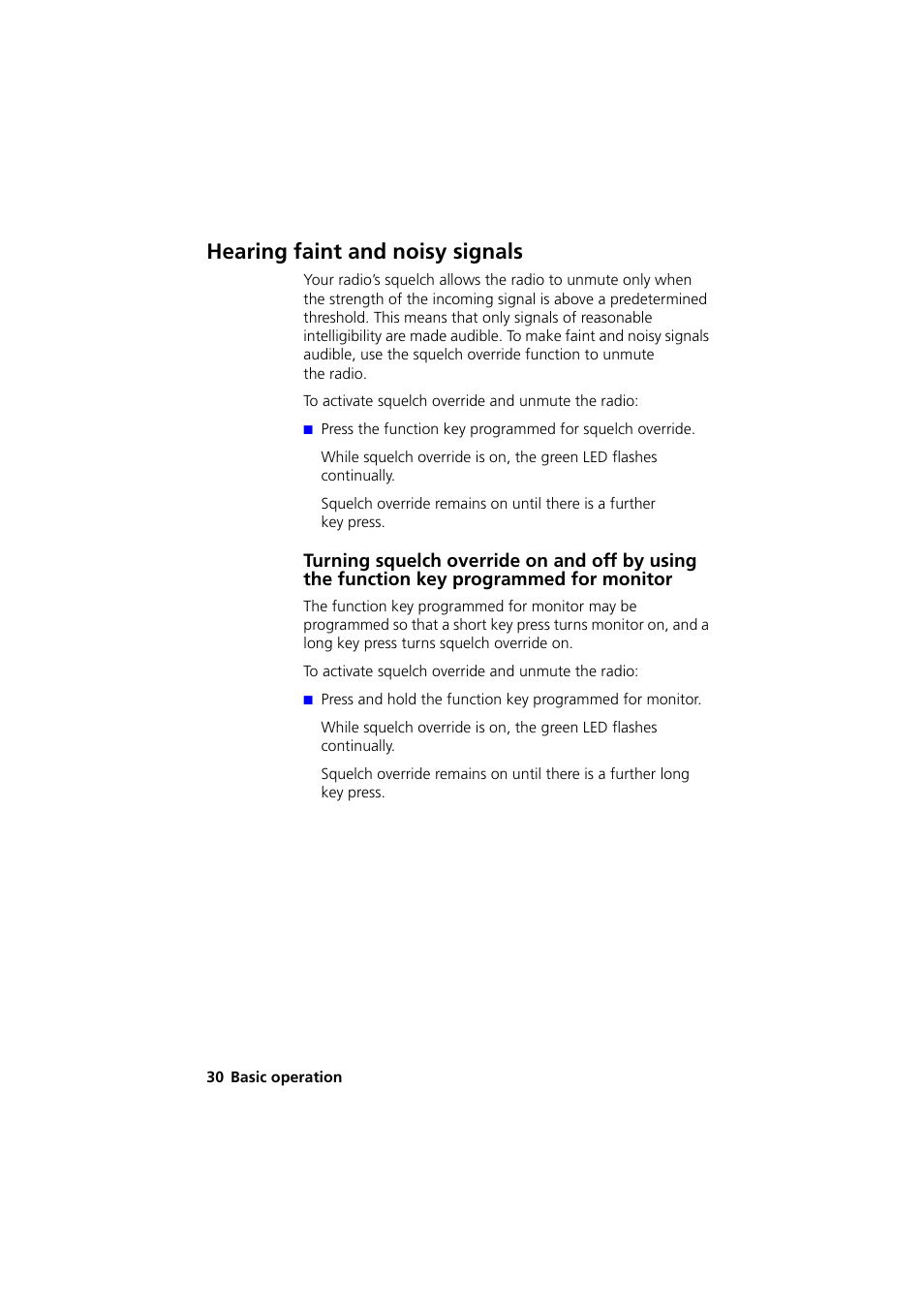 Hearing faint and noisy signals | QTech Data Systems Tait TM8000 Radio User Manual | Page 30 / 44