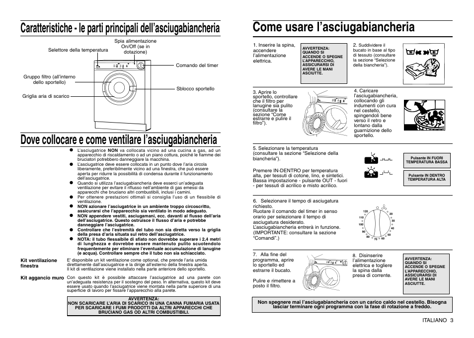 Come usare l’asciugabiancheria | Indesit IS 30 V User Manual | Page 33 / 40