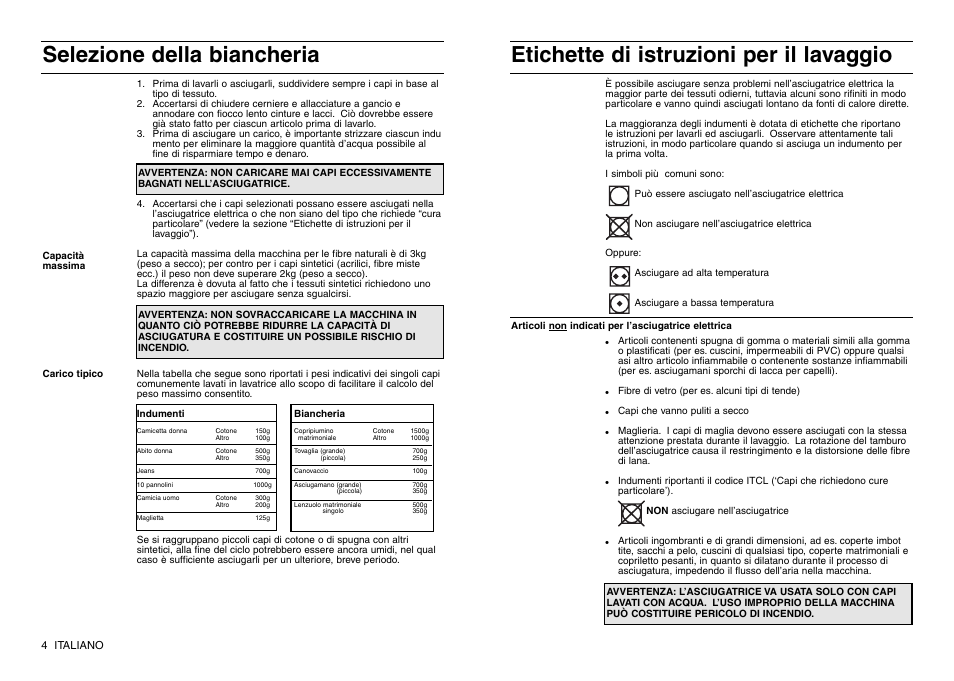 4 italiano | Indesit IS 30 V User Manual | Page 34 / 40