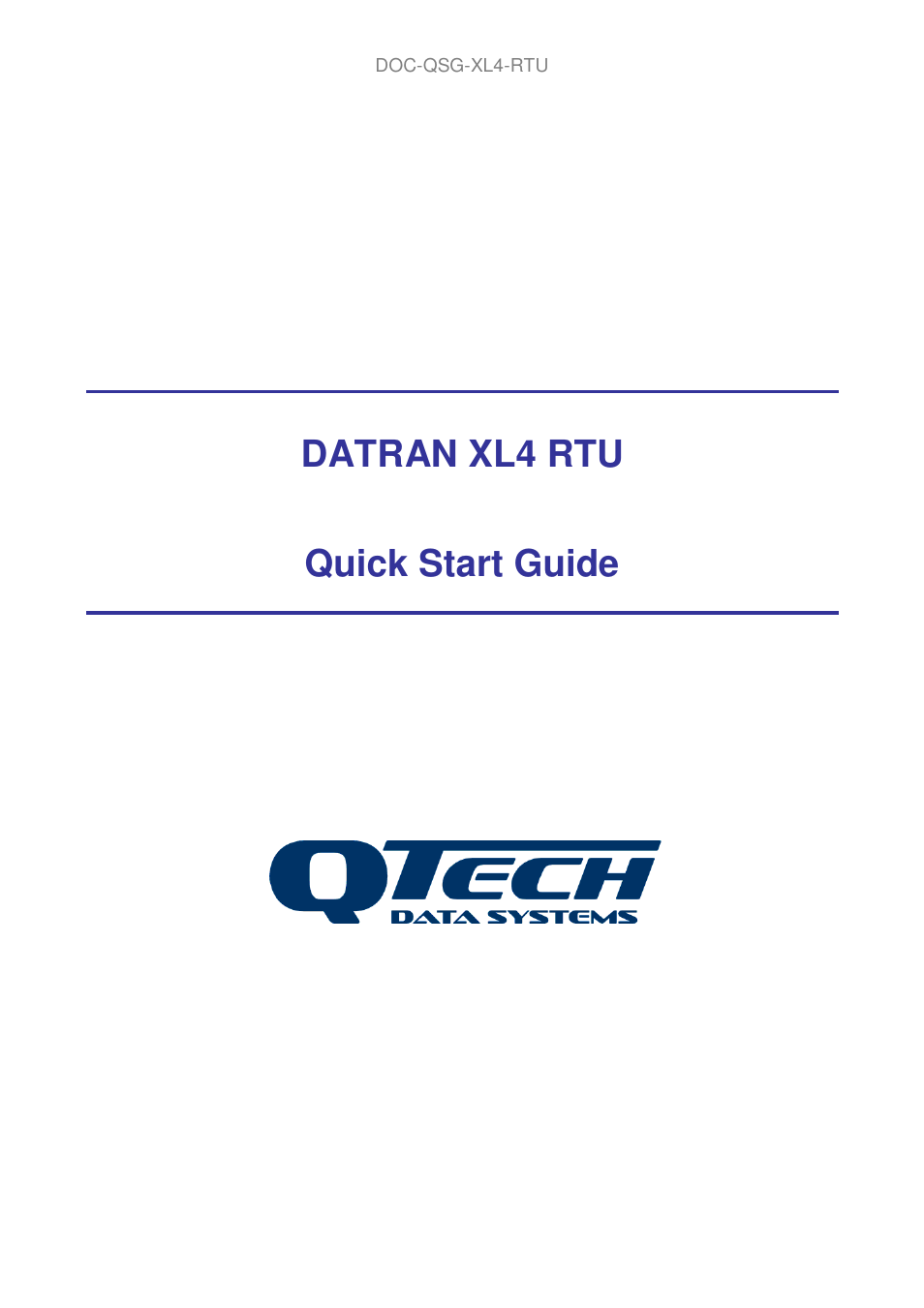 QTech Data Systems DATRAN XL4 RTU User Manual | 4 pages