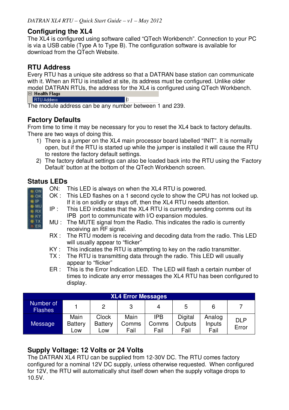 QTech Data Systems DATRAN XL4 RTU User Manual | Page 2 / 4