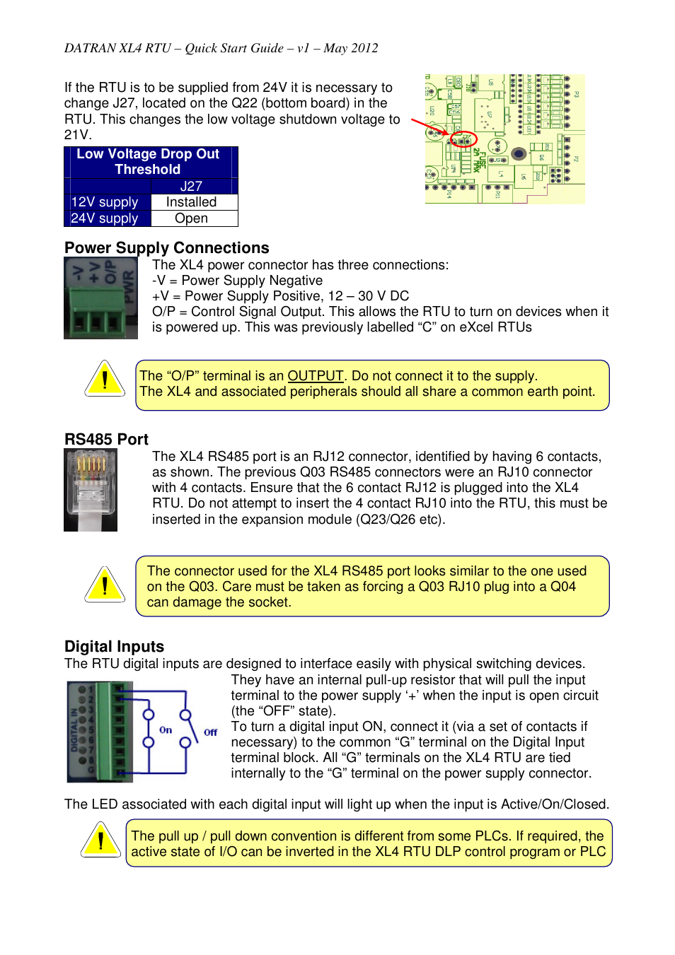 QTech Data Systems DATRAN XL4 RTU User Manual | Page 3 / 4