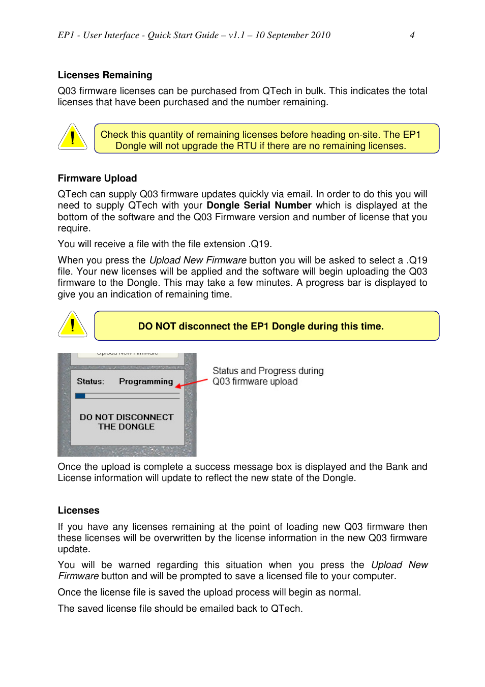 QTech Data Systems EP1 Q03 Programming Dongle User Manual | Page 4 / 4