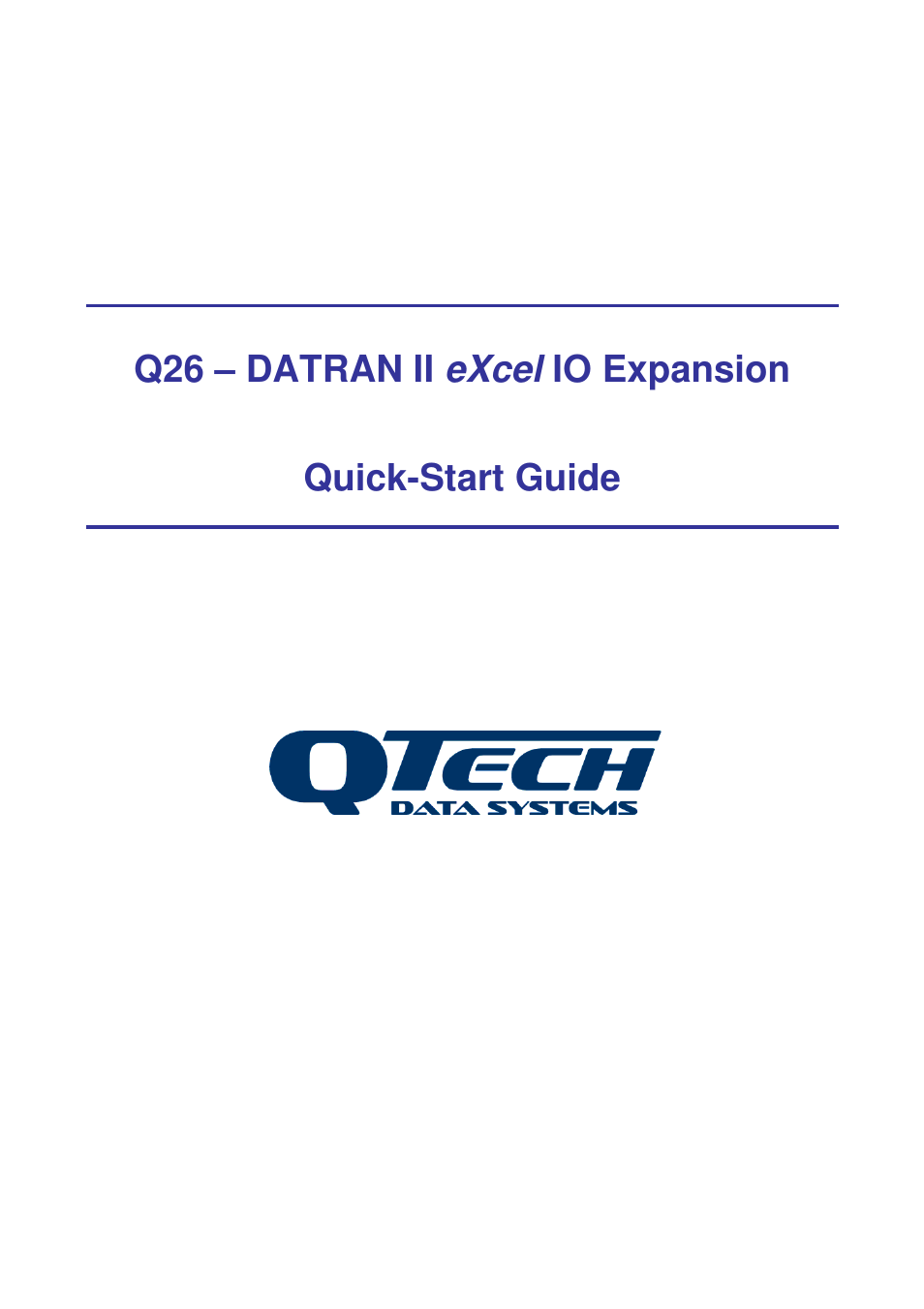 QTech Data Systems Q26 Digital I__O Expansion Module User Manual | 4 pages