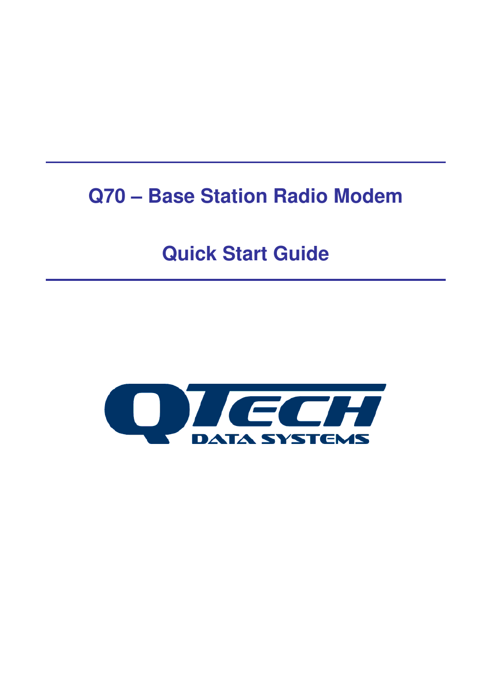 QTech Data Systems Q70 Base Station Modem User Manual | 5 pages