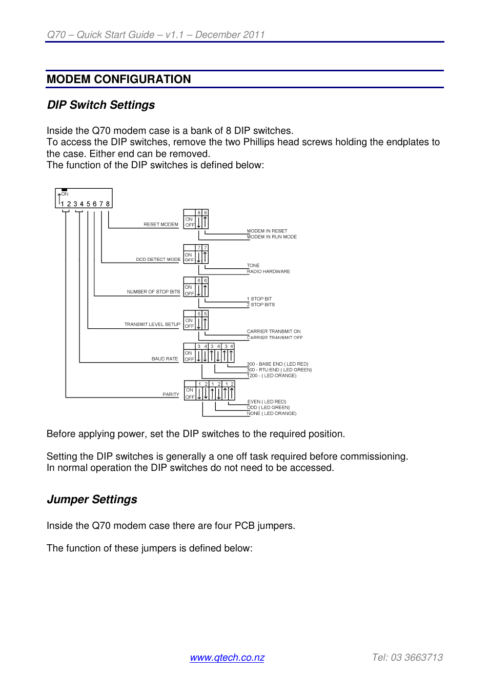 QTech Data Systems Q70 Base Station Modem User Manual | Page 3 / 5