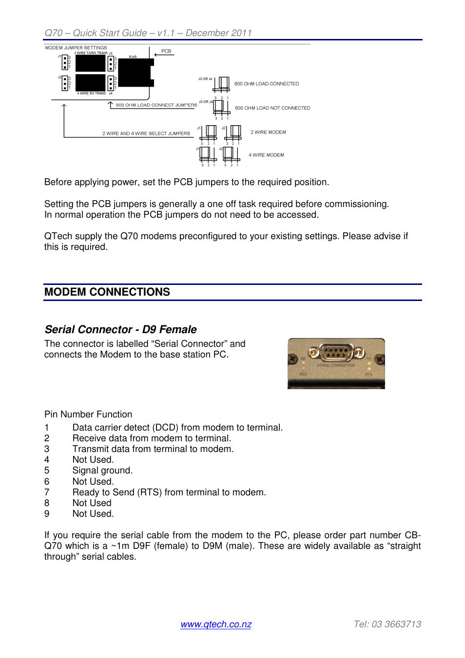 QTech Data Systems Q70 Base Station Modem User Manual | Page 4 / 5