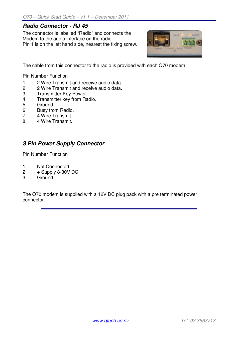 QTech Data Systems Q70 Base Station Modem User Manual | Page 5 / 5