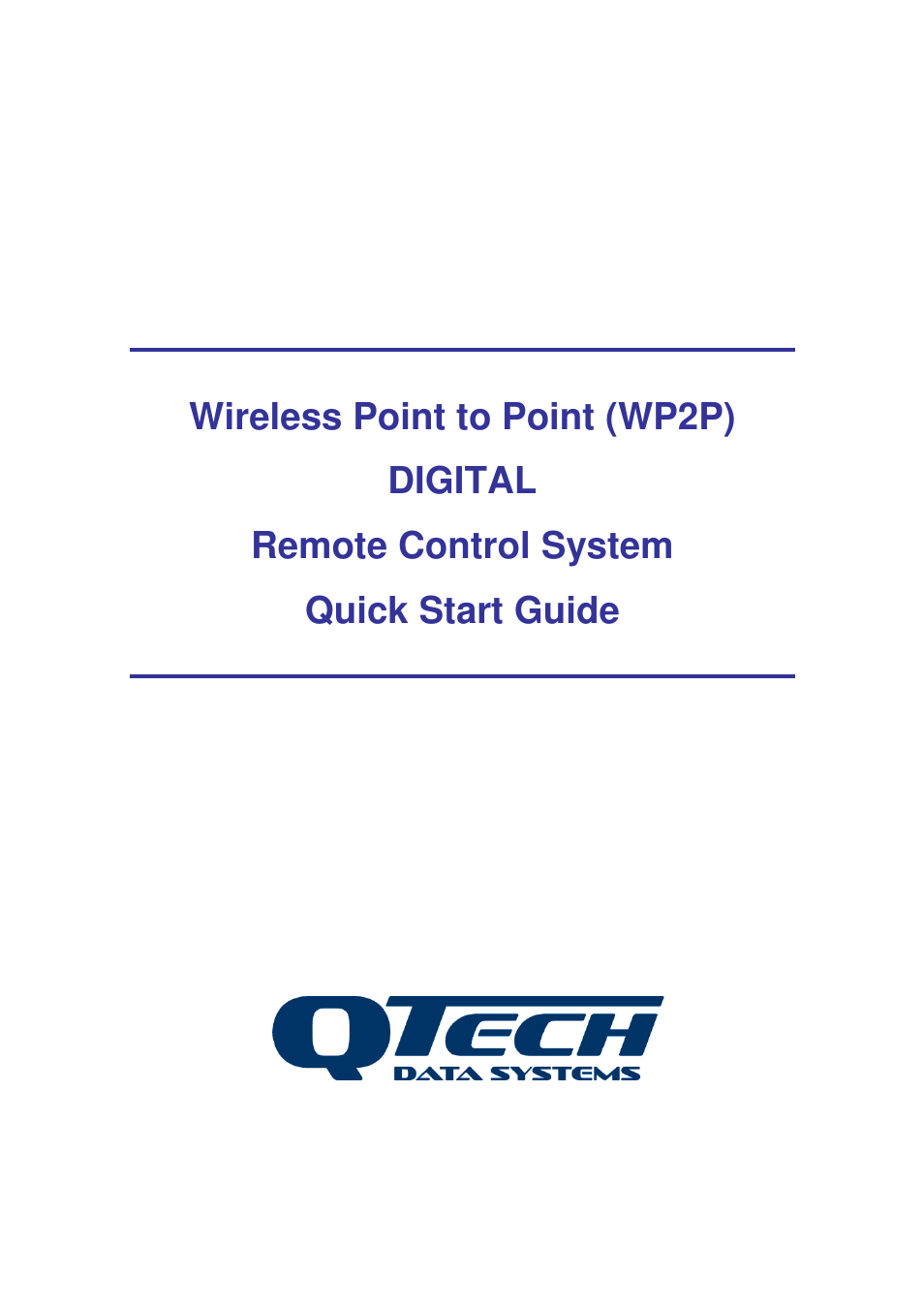 QTech Data Systems Wireless Point to Point (WP2P) - Digital I__O User Manual | 7 pages