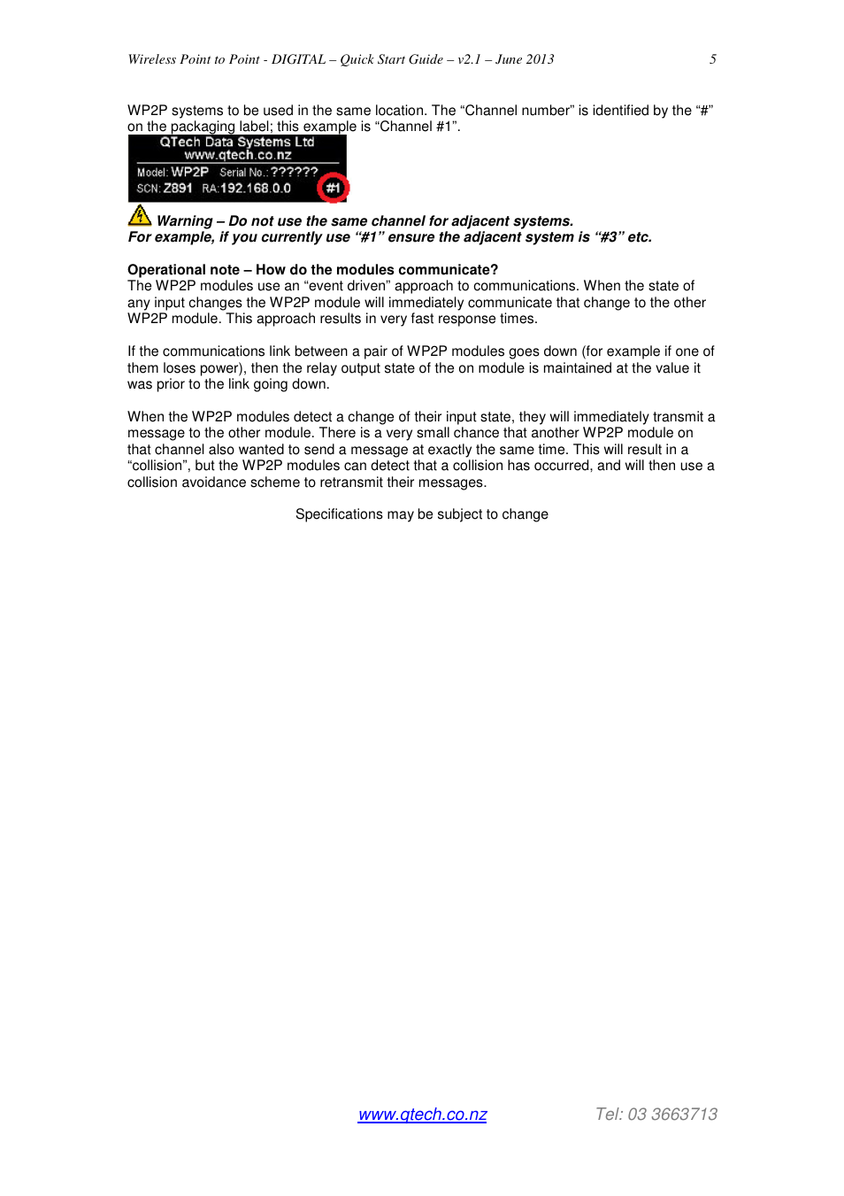 QTech Data Systems Wireless Point to Point (WP2P) - Digital I__O User Manual | Page 5 / 7
