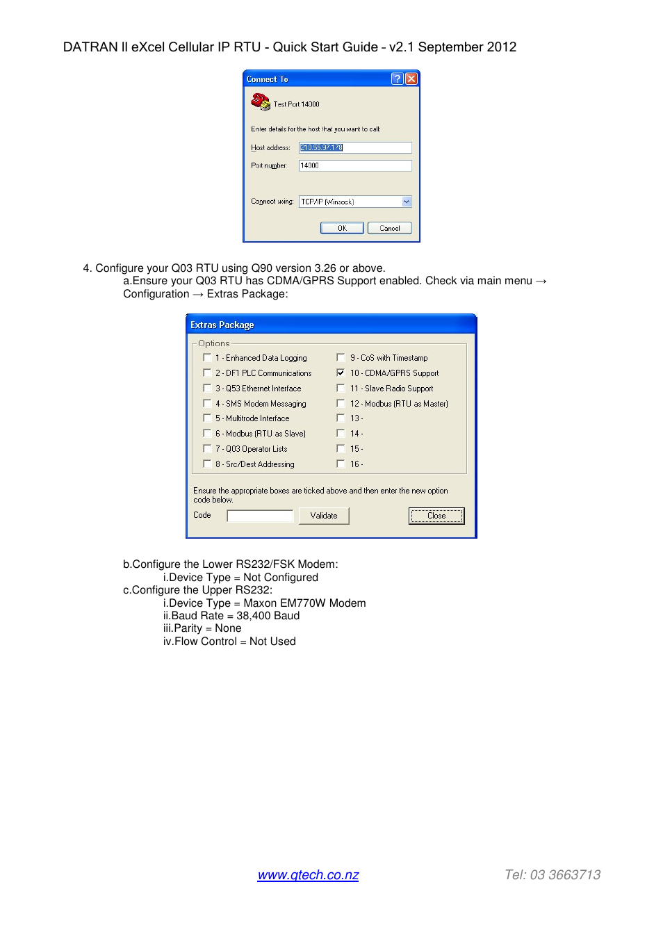 QTech Data Systems Intermax Cellular Modem User Manual | Page 3 / 5