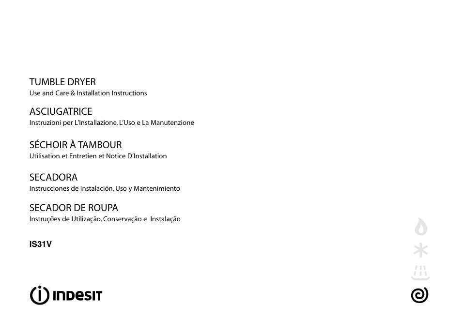 Indesit IS 31 V User Manual | 40 pages