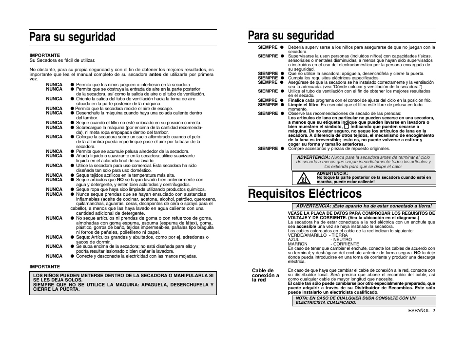 Para su seguridad, Requisitos eléctricos | Indesit IS 31 V User Manual | Page 25 / 40