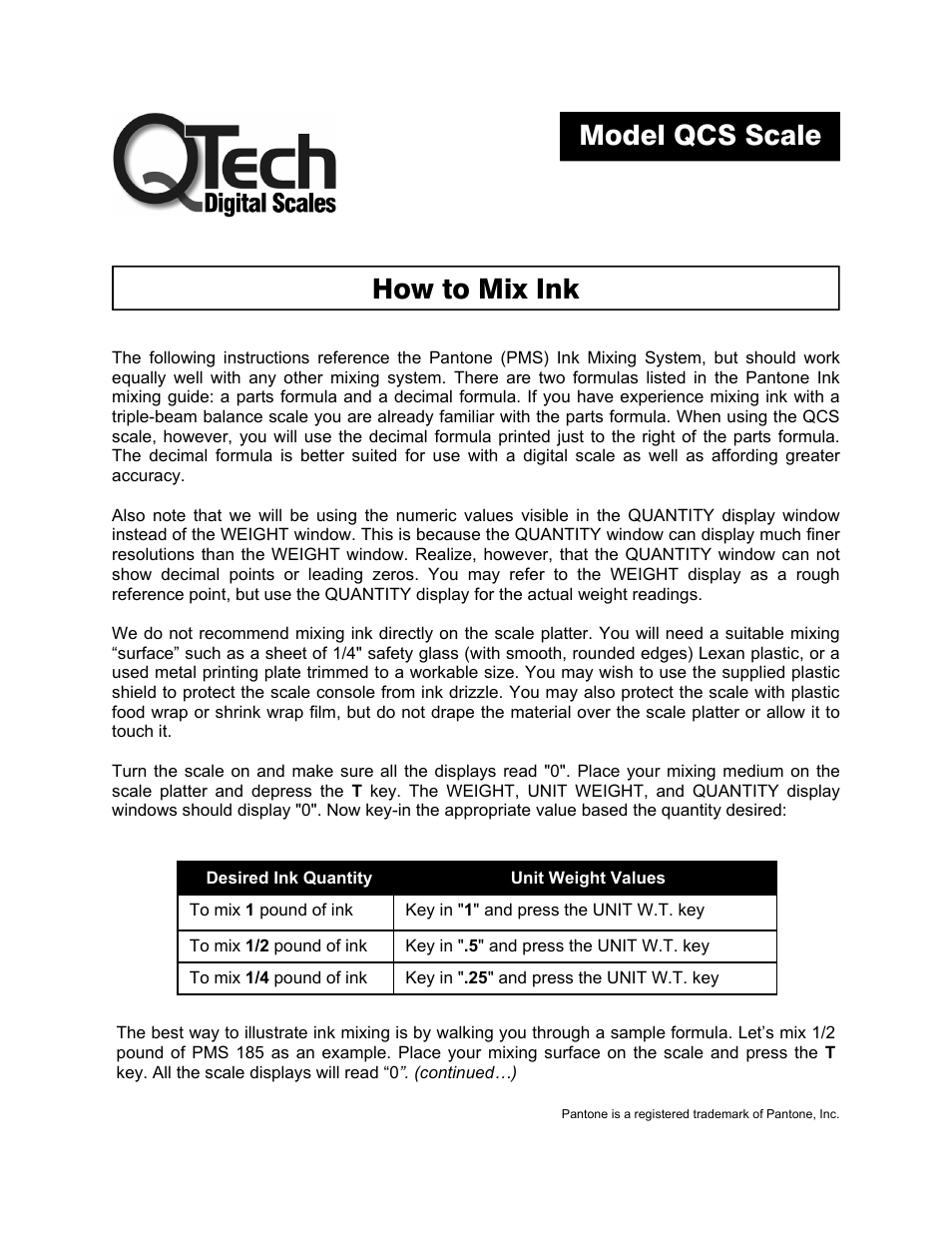 QTECH QCS 65 User Manual | 2 pages
