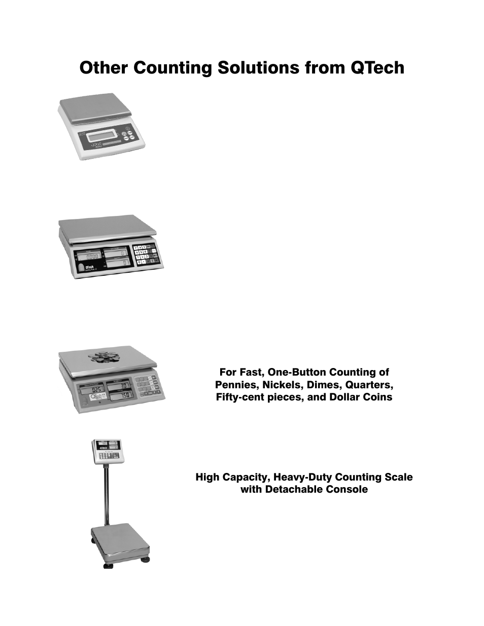 Other counting solutions from qtech, Qcs series, Ez-60 | Qcs-150, Ecs series | QTECH X-RES User Manual | Page 7 / 8