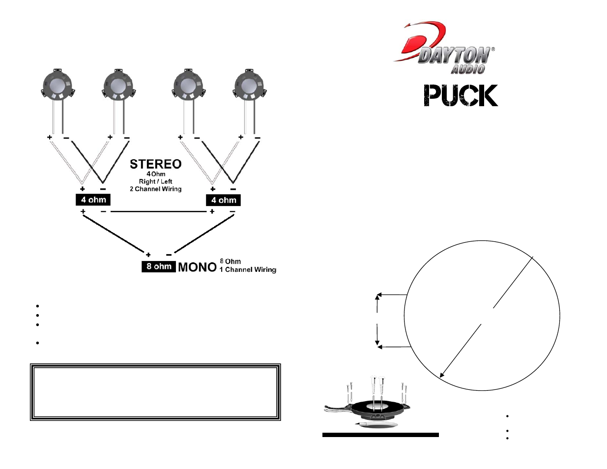 Dayton Audio TT25-8 PUCK Tactile Transducer Mini Bass Shaker User Manual | 1 page