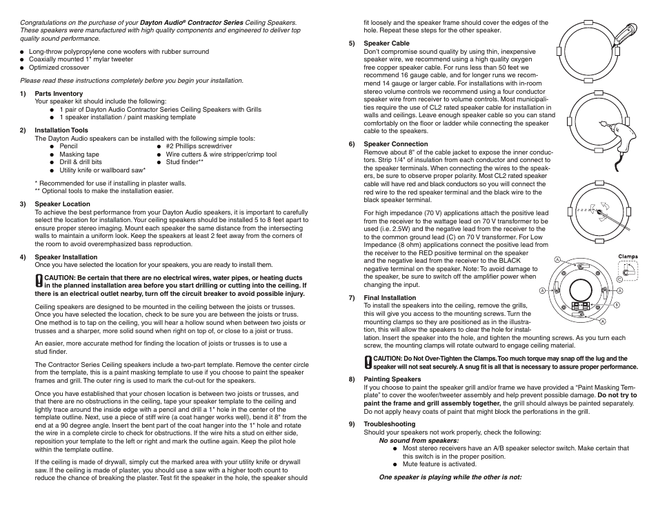 Dayton Audio CS620CT 6-1 User Manual | Page 2 / 2