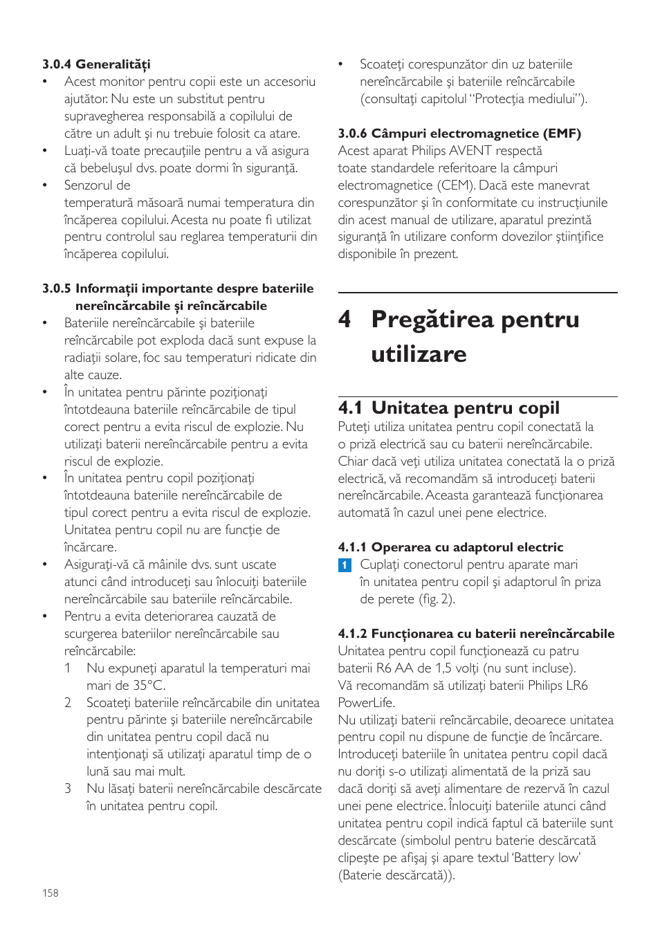 4 pregătirea pentru utilizare, 1 unitatea pentru copil | Philips SCD525 User Manual | Page 158 / 252