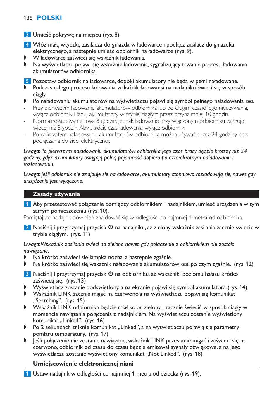 Zasady używania, Umiejscowienie elektronicznej niani | Philips SCD520 User Manual | Page 138 / 240