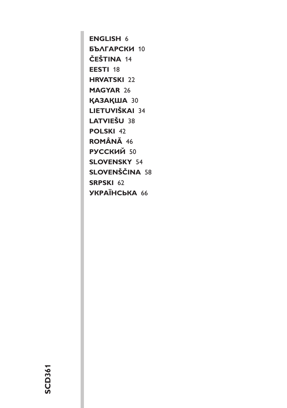 Scd361 | Philips SBCSC361 User Manual | Page 5 / 72
