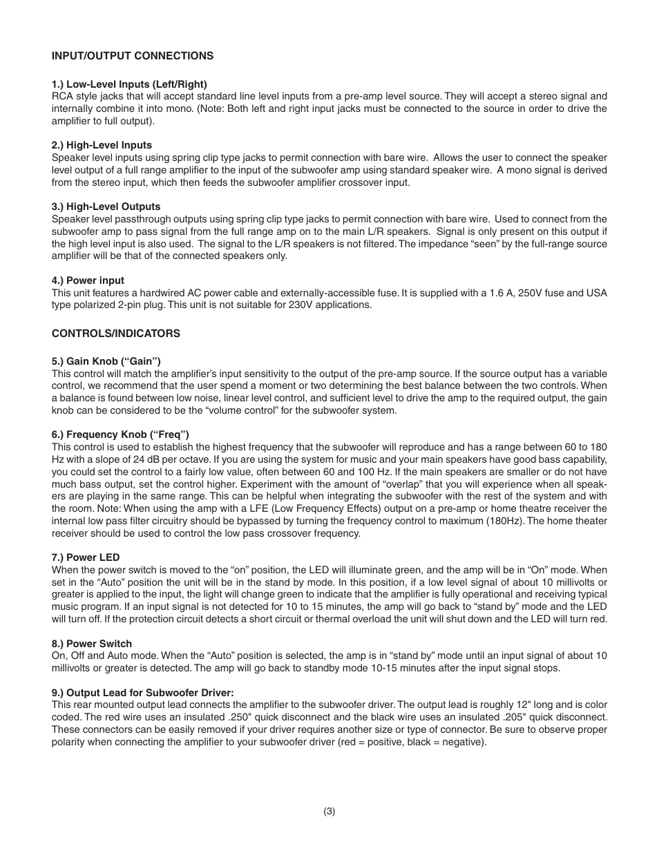Dayton Audio SA70 70W Subwoofer Plate Amplifier User Manual | Page 3 / 4