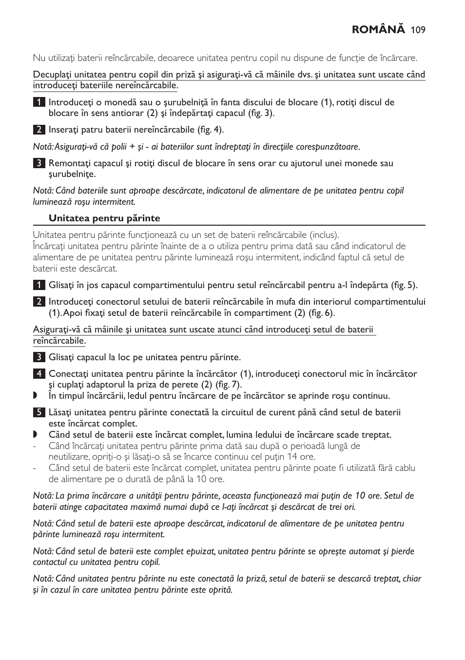 Unitatea pentru părinte, Utilizarea aparatului | Philips SCD481 User Manual | Page 109 / 172