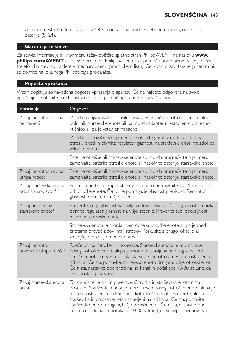 Garancija in servis, Pogosta vprašanja | Philips SCD481 User Manual | Page 145 / 172