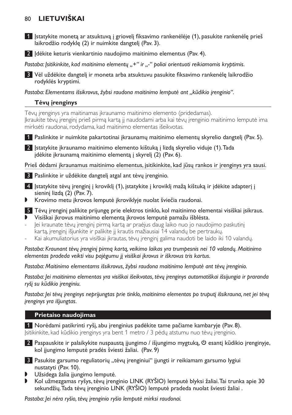 Tėvų įrenginys, Prietaiso naudojimas | Philips SCD481 User Manual | Page 80 / 172