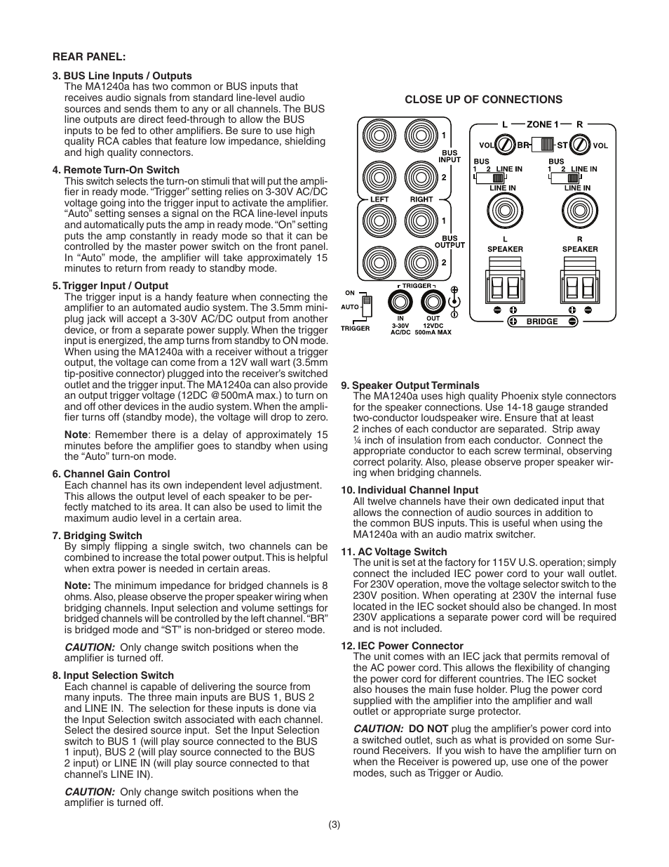 Dayton Audio MA1240a Multi-Zone 12 Channel Amplifier User Manual | Page 3 / 4