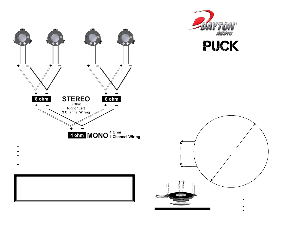Dayton Audio TT25-16 PUCK Tactile Transducer Mini Bass Shaker User Manual | 1 page