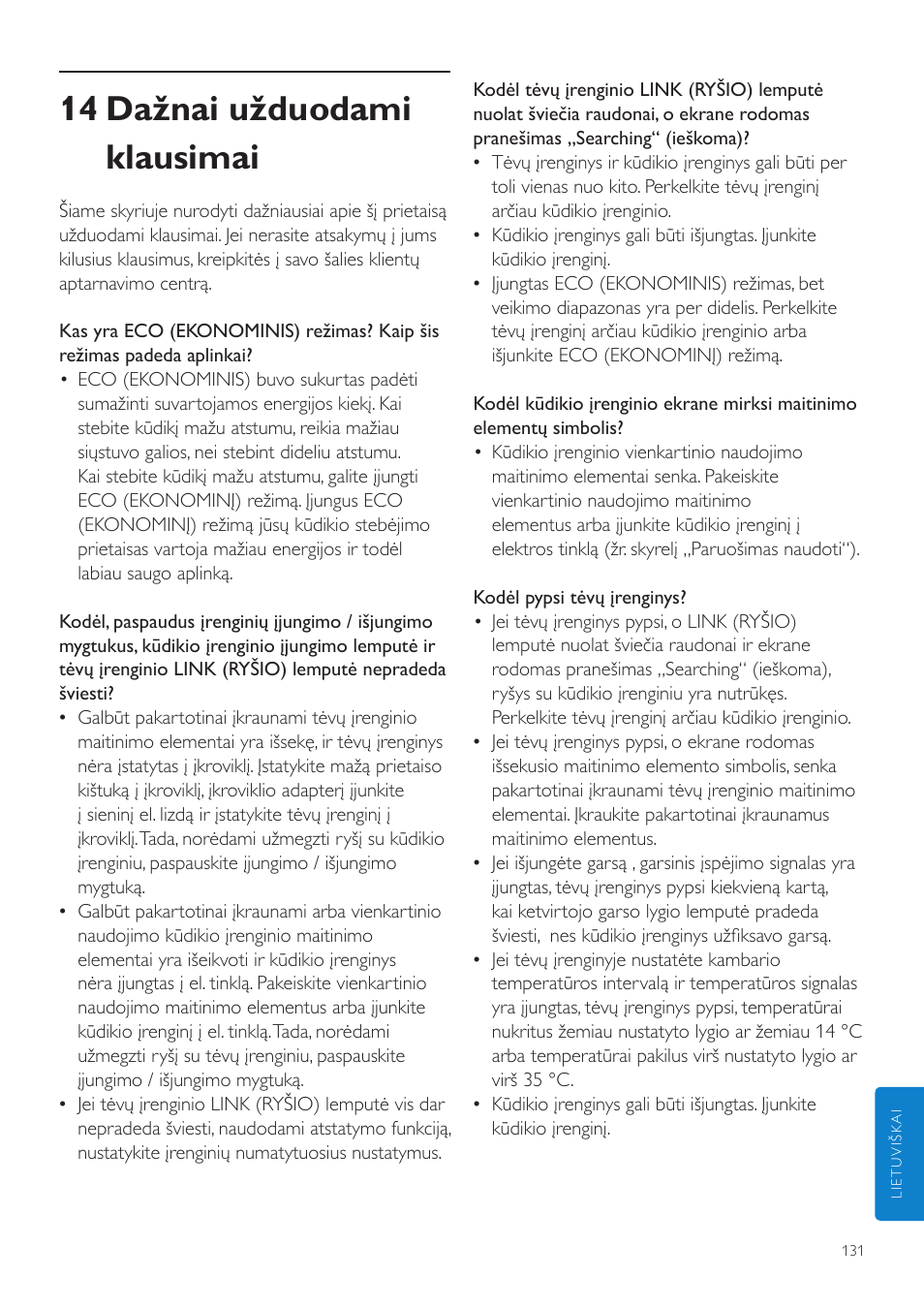 14 dažnai užduodami klausimai | Philips SCD535 User Manual | Page 131 / 268