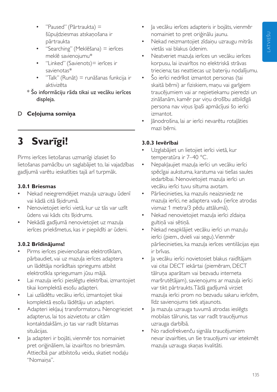 3 svarīgi | Philips SCD535 User Manual | Page 135 / 268