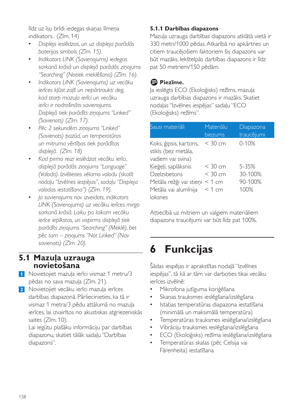 6 funkcijas, 1 mazuļa uzrauga novietošana | Philips SCD535 User Manual | Page 138 / 268