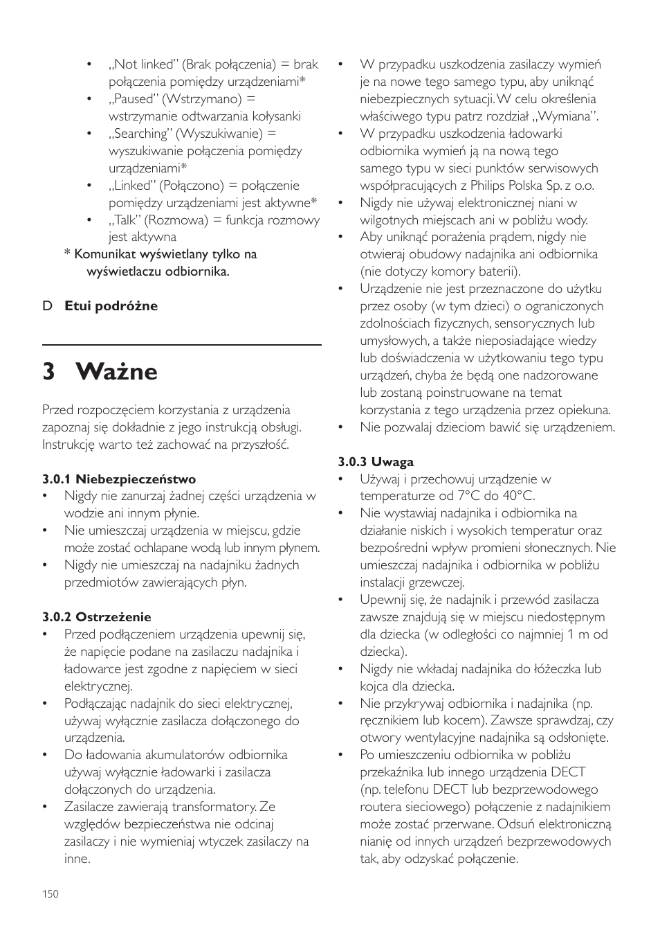 3 ważne | Philips SCD535 User Manual | Page 150 / 268