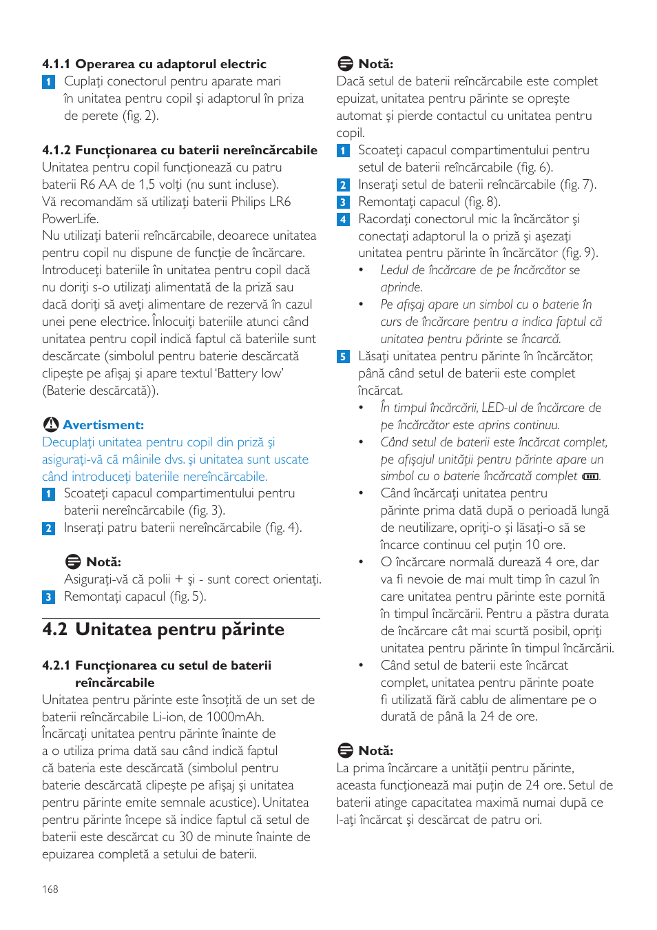 2 unitatea pentru părinte | Philips SCD535 User Manual | Page 168 / 268