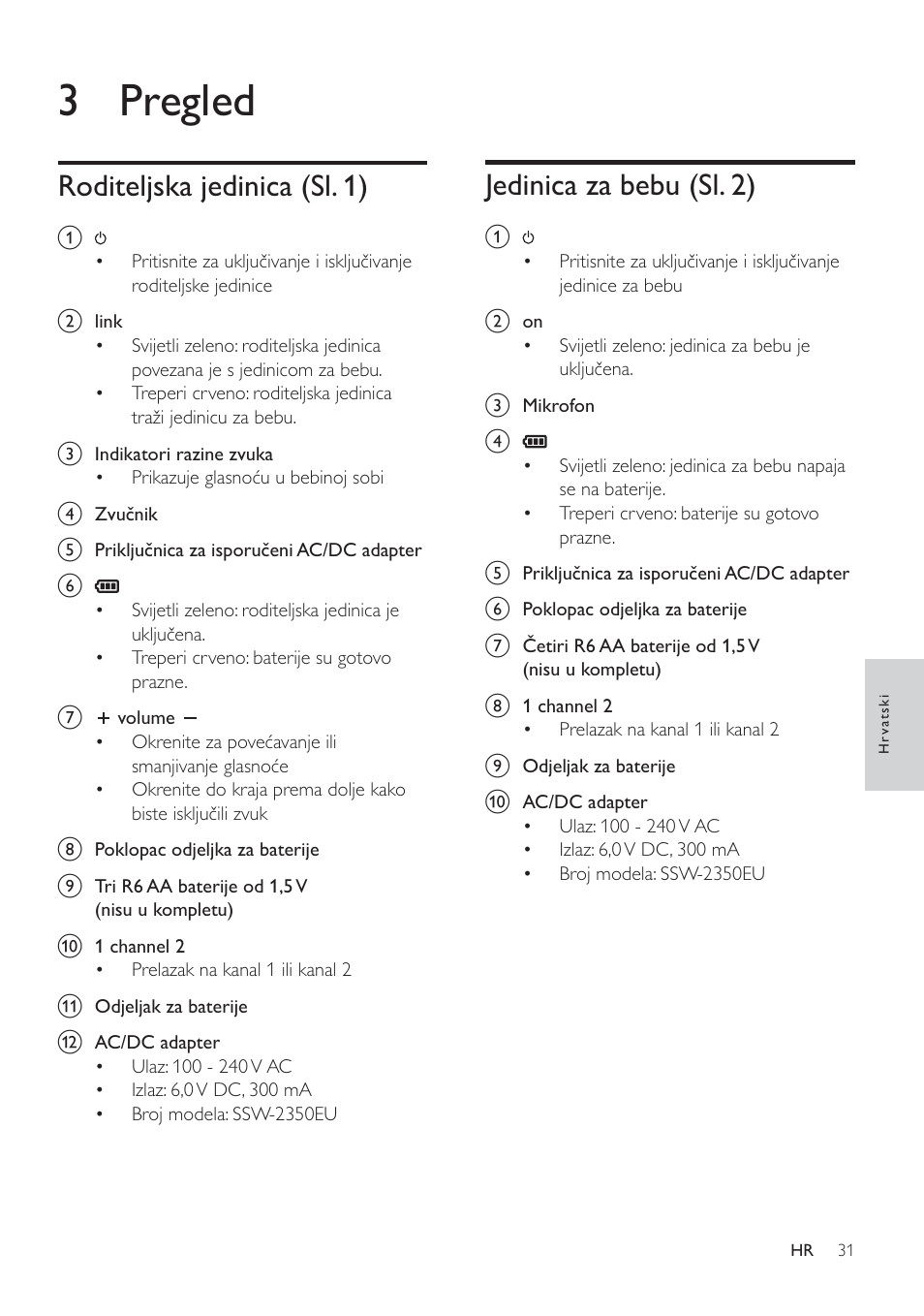 3 pregled, Hglqlfd ]d ehex 6o, 5rglwhomvnd mhglqlfd 6o | Philips SCD485 User Manual | Page 29 / 101