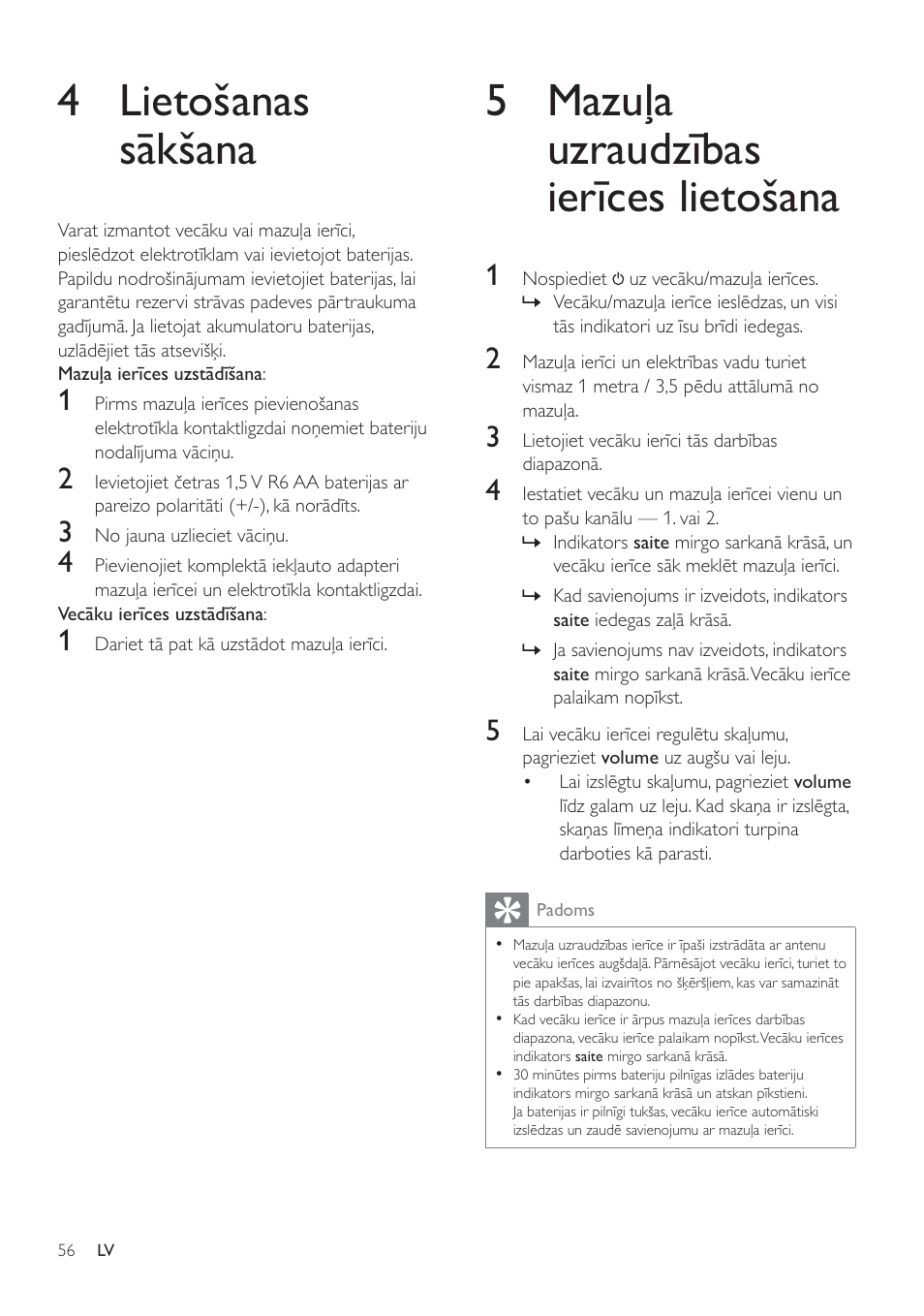 0d]xķd x]udxg]ħedv lhuħfhv olhwrådqd, 4 lietošanas vünådqd | Philips SCD485 User Manual | Page 54 / 101
