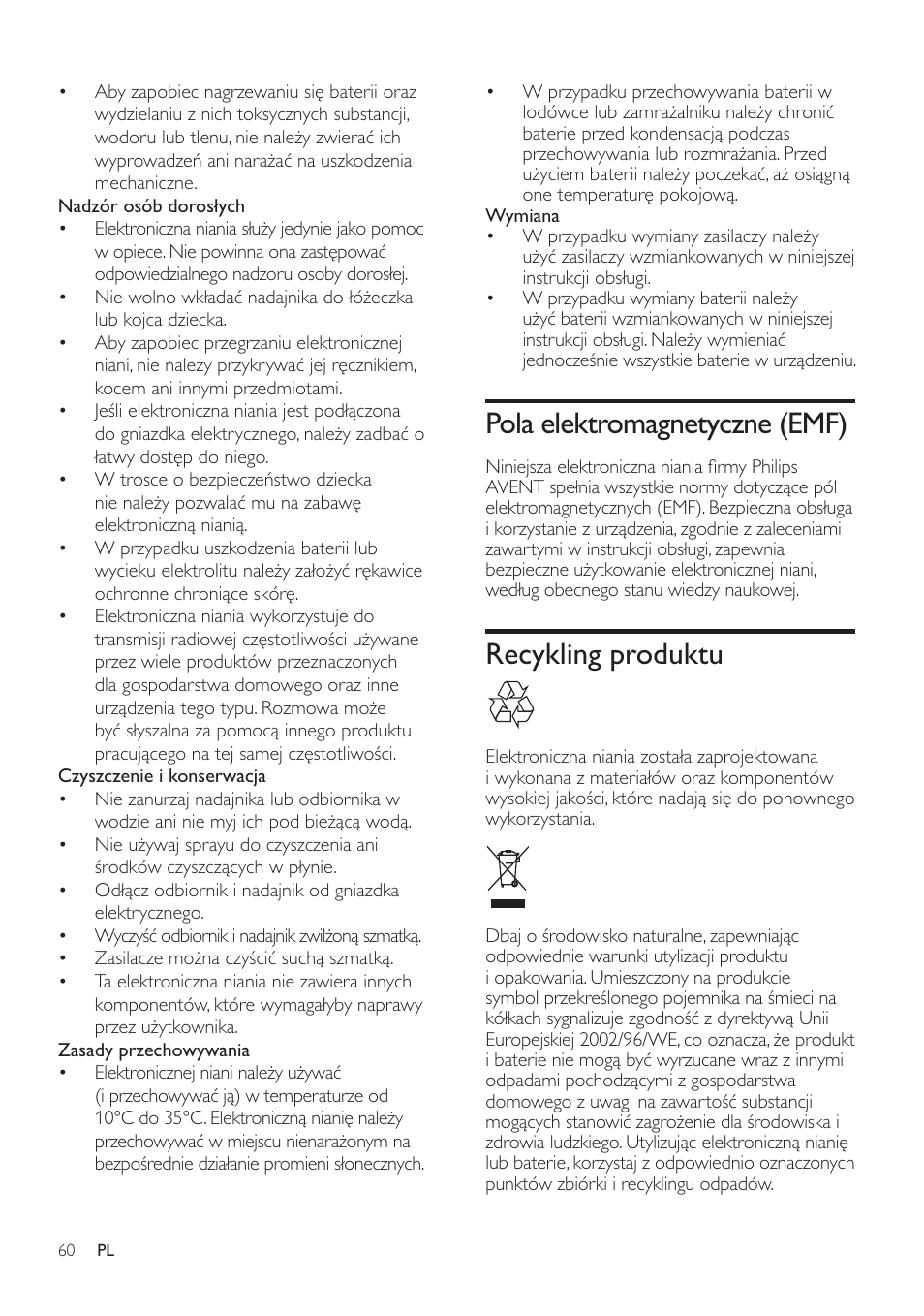 3rod hohnwurpdjqhw\f]qh (0), Recykling produktu | Philips SCD485 User Manual | Page 58 / 101