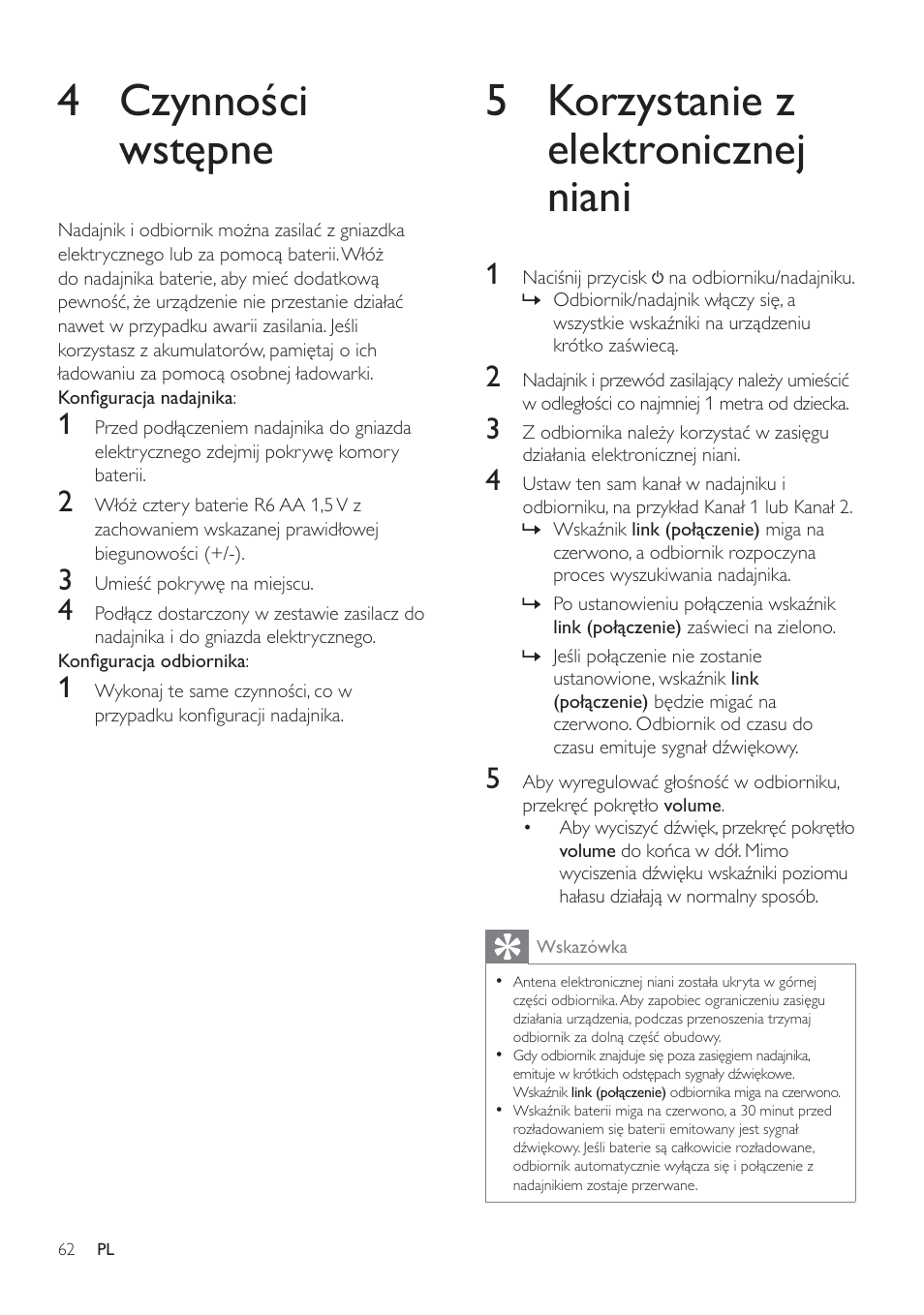 5 korzystanie z elektronicznej niani, Qqrőfl zvwĕsqh | Philips SCD485 User Manual | Page 60 / 101