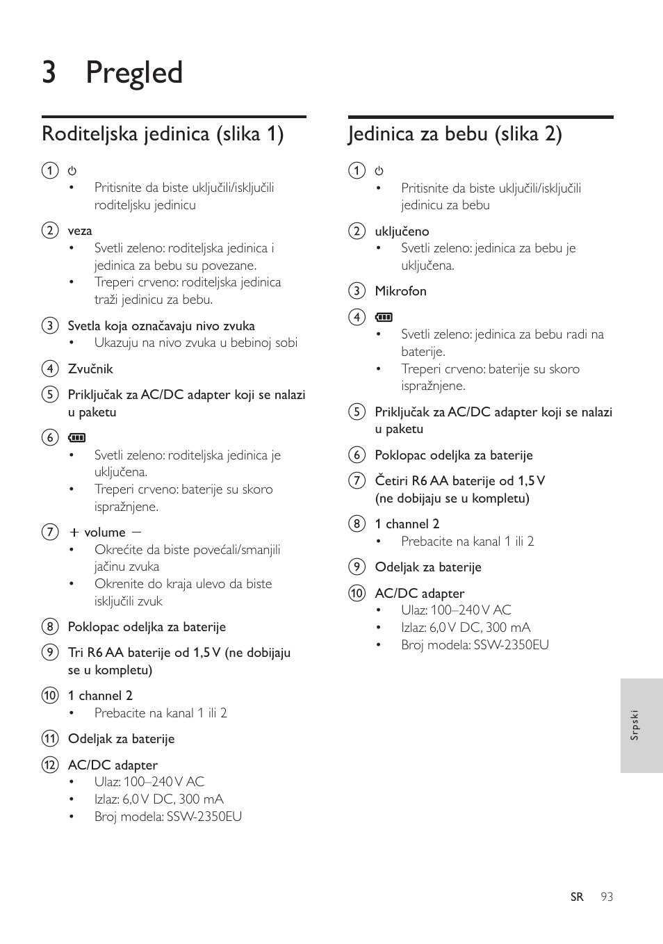 3 pregled, Hglqlfd ]d ehex volnd, 5rglwhomvnd mhglqlfd volnd | Philips SCD485 User Manual | Page 91 / 101