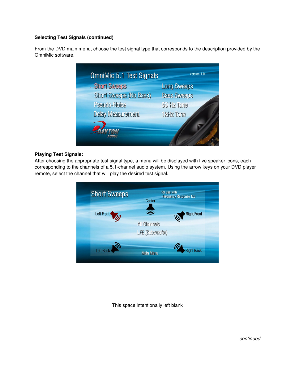 Dayton Audio OMDVD Version 1 Test DVD for OmniMic Precision Measurement Systems User Manual | Page 2 / 4