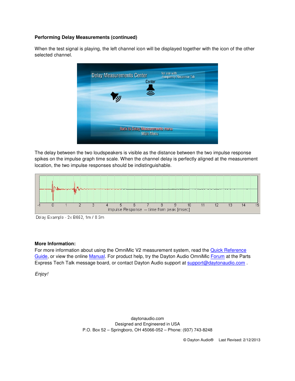 Dayton Audio OMDVD Version 1 Test DVD for OmniMic Precision Measurement Systems User Manual | Page 4 / 4