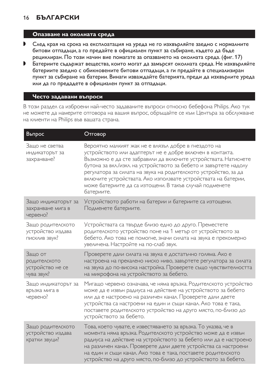 Опазване на околната среда, Често задавани въпроси | Philips SCX463 User Manual | Page 16 / 102
