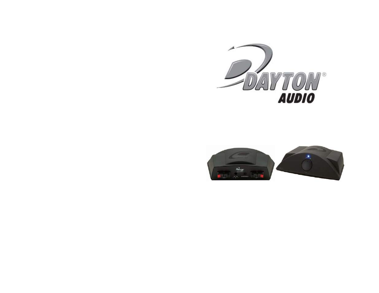 Dayton Audio DTA-1W Wireless Amplifier System User Manual | 3 pages