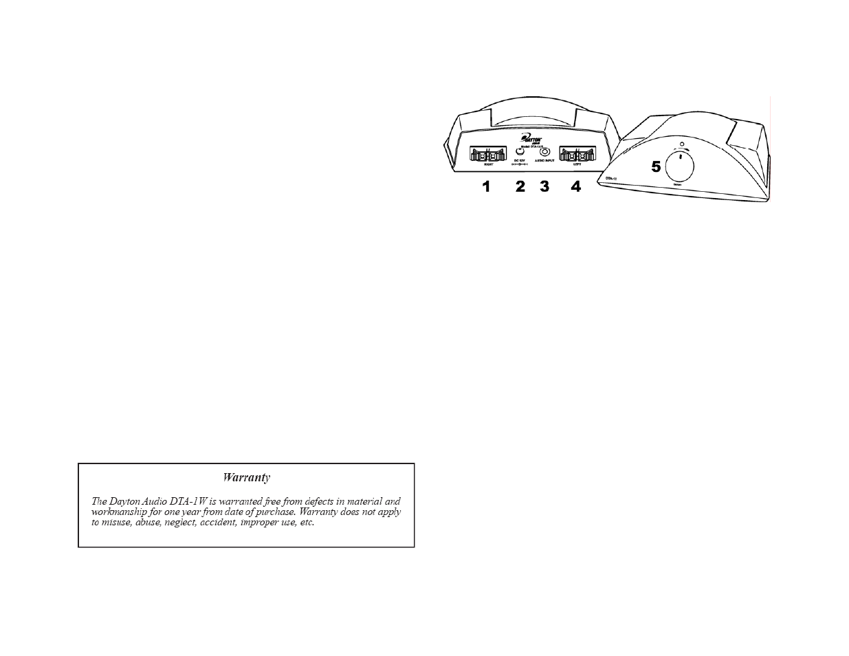 Dayton Audio DTA-1W Wireless Amplifier System User Manual | Page 2 / 3
