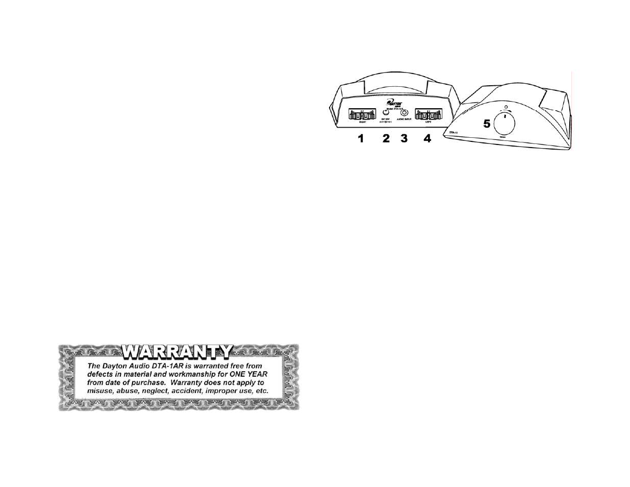 Dayton Audio DTA-1AR Wireless Class T Digital Amp__Receiver 15 WPC User Manual | Page 2 / 3